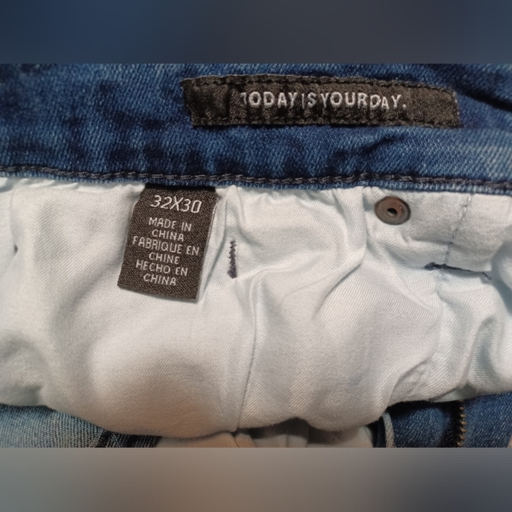 Kenneth Cole Straight Fit Dark Blue Jeans Mens 32x30 Today Is Your Day - Picture 9 of 12